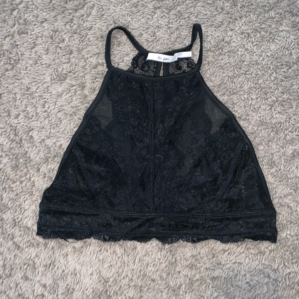 francesca’s black lace mesh bralette